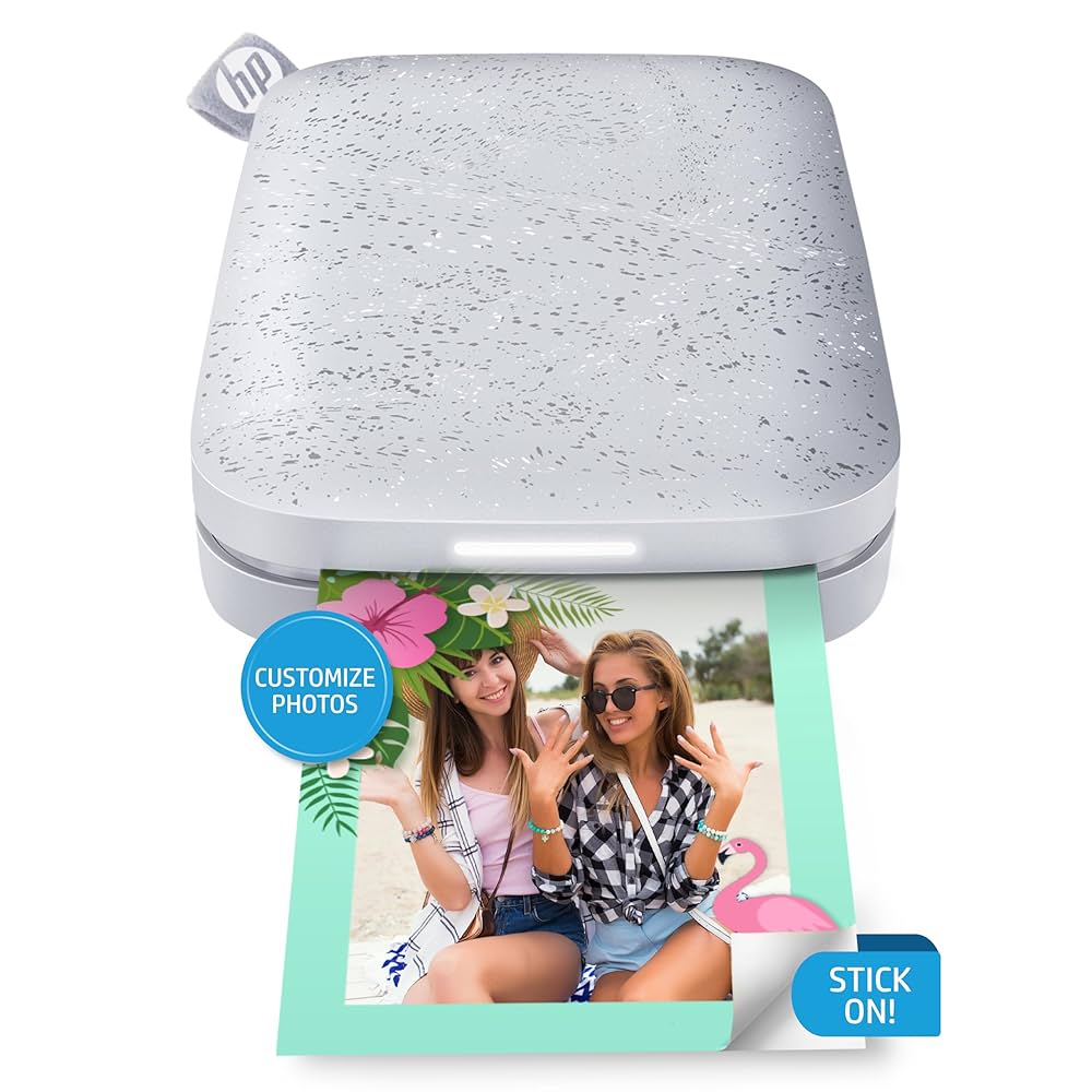 hp - HP Sprocket ミニフォトプリンター &amp; インクペーパー計80枚付き HP Sprocket Portable Photo Printer for Smartphone Pictures